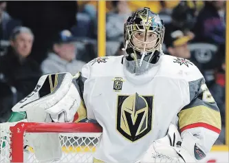  ?? ASSOCIATED PRESS FILE PHOTO ?? Veteran goaltender Marc-Andre Fleury has returned to form in these playoffs with the Vegas Golden Knights, no surprise to former teammates who can tell when he’s in the zone.