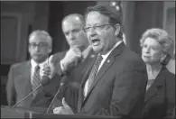  ?? The New York Times/ AL DRAGO ?? Sen. Gary Peters, D- Mich., called for action Tuesday to help fl ooding victims in Louisiana, as well as the people of Flint, Mich. “Let’s take action, but let’s not pick and choose who we take action for,” he said.