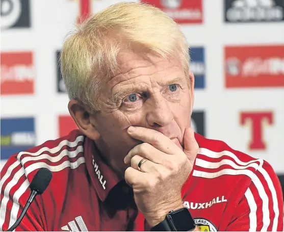  ?? Picture: SNS Group. ?? Scotland coach Gordon Strachan: excited by tonight’s challenge, but urging his team to remain level-headed.