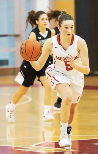  ?? RACHEL WISNIEWSKI/FOR DIGITAL FIRST MEDIA ?? Souderton junior Megan Bealer dribbles the ball towards the net Saturday against Pennridge.