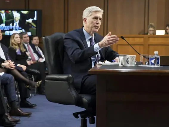 ??  ?? Neil Gorsuch appears before the Senate Judiciary Committee hearing on his nomination to be an associate justice of the Supreme Court (EPA)