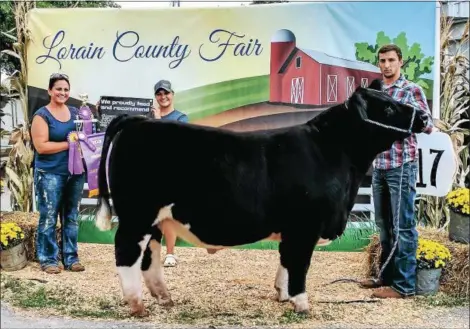  ?? SUBMITTED ?? Braeden Casper is pictured with the grand champion modern beef steer (also pictured are his mom, Brigid Casper and sister, McKenna Casper).