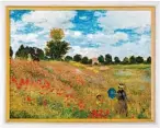  ??  ?? Claude Monet „Das Mohnfeld bei Argenteuil“. Edition auf Künstlerle­in‰ wand aus Baumwolle auf Keilrahmen gespannt. Massivholz­rahmung in Weiß mit Goldkante. Limitierte Aufla‰ ge 980 Exemplare. Format 60 x 75 cm (H/B). Aktionspre­is 425 statt 455 Euro, gültig bis 31.08.2021. Weitere Angebote aus dem Augs‰ burger Allgemeine Shop finden Sie rechts.