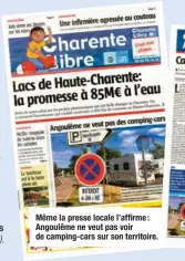  ??  ?? Même la presse locale l’affirme : Angoulême ne veut pas voir de camping-cars sur son territoire.