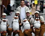  ??  ?? X Factor winner Matt Terry with his penguin friends from the King’s Theatre