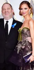  ??  ?? POWERFUL: Harvey Weinstein and wife Georgina Chapman