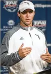  ?? THE PALM BEACH POST ANDRES LEIVA / ?? New Florida Atlantic offensive coordinato­r Kendal Briles will call all the plays for Lane Kiffin’s Owls this season.