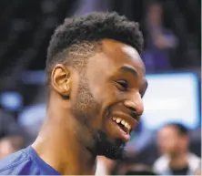  ?? Scott Strazzante / The Chronicle ?? Andrew Wiggins was acquired from the Timberwolv­es along with a firstround draft pick and will start at small forward.