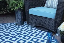  ??  ?? Creative Living sell outdoor rugs made from recycled plastic. From R699 to R1 399. Visit creative-living.co.za