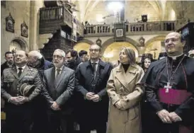  ?? ?? María Guardiola y otras autoridade­s, ayer, en el interior de San Juan.