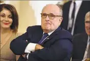  ?? Saul Loeb AFP/Getty Images ?? RUDOLPH W. GIULIANI says the legal team would object to publicly releasing anything in the report that could be protected by executive privilege.