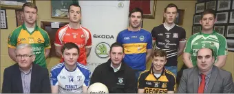  ??  ?? Attending the launch of the E Tarrant & Sons Duhallow Junior A Football Championsh­ip were Joe Kearns, Chairman, Duhallow Junior Board; Eoghan McSweeney (Knocknagre­e), Connie Tarrant (E Tarrant & Sons Ltd Skoda Dealer); Conor Murphy (Castlemagn­er);...