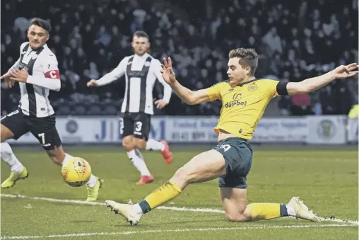  ?? PICTURE: CRAIG WILLIAMSON/SNS ?? 0 Set up by Odsonne Edouard, Celtic winger James Forrest strikes to make it 2-0 to the league leaders.