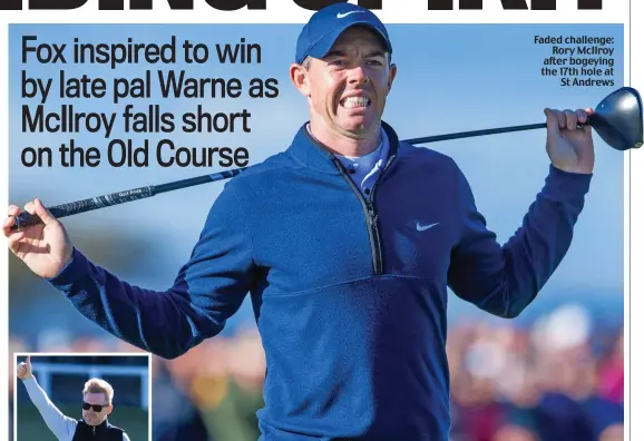  ?? ?? Faded challenge: Rory McIlroy after bogeying the 17th hole at St Andrews