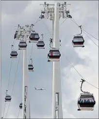  ??  ?? High life: the Emirates Air Line between the Greenwich Peninsula and the Royal Docks. Under the proposals, champagne could be served from 10am till 1.30am