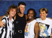  ??  ?? Clockwise from main: Bruce Watson at the Rewind Festival in Perth, 2016; the original line-up of Big Country, from left: Mark Brzezicki; Stuart Adamson; Tony Butler and Watson; the current line-up