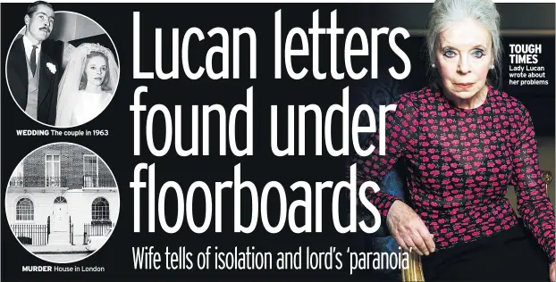  ??  ?? WEDDING MURDER TOUGH TIMES Lady Lucan wrote about her problems