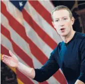  ?? ANDREW CABALLERO-REYNOLDS/GETTY-AFP 2019 ?? Facebook founder Mark Zuckerberg has long held that the social media platform he created is a worldwide force for good.