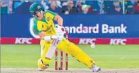  ?? REUTERS ?? Australia's David Warner in action during the second T20 against South Africa in Port Elizabeth.
