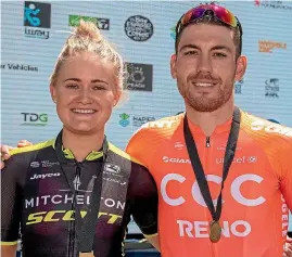  ?? PHOTOSPORT ?? Georgia Williams and Patrick Bevin won the time trial titles at the national road cycling championsh­ips in Napier yesterday.