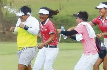  ??  ?? Chihiro Ikeda soaks in victory after nipping Lee Ji Hyeon on the third playoff hole.