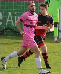  ??  ?? Senior debutant Evan Farrell in action for Wexford FC.