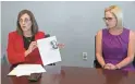  ?? DAVID WALLACE/THE REPUBLIC ?? Republican Martha McSally (left) and Democrat Kyrsten Sinema are vying for a Senate seat.