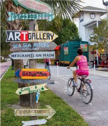  ??  ?? OPPOSITE TOP LEFT TO RIGHT: St. Pete Pride Festival and Parade. OPPOSITE BOTTOM: The LGBT Welcome Center on Sunset Beach. ABOVE: The multi-use Fred Marquis Pinellas Trail.