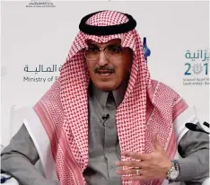  ??  ?? Saudi Finance Minister Mohammed Al-Jadaan speaks at a press conference in Riyadh on Tuesday. (AFP)