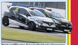  ??  ?? Rivett and Whorton-eales battled hard at Donington