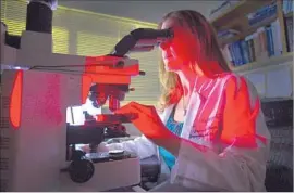  ?? Howard Lipin San Diego Union-Tribune ?? SCRIPPS HEALTH is among the partners in the San Diego medical tourism effort. Above, Dr. Julie Steele examines breast tissue at Scripps Clinic in La Jolla.