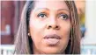  ??  ?? LETITIA JAMES Fiscal general estado de NY