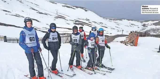  ?? ?? Alpine starlets Pictured at Glencoe are some of the Prestwick ski aces