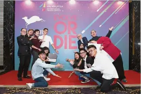 ??  ?? Evolve or Die – The One Academy students and lecturers at the Kancil Awards 2017.