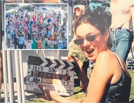  ?? ?? Much-loved and popular Gold Coast film industry worker Riki Byrne is being mourned by loved ones (inset) at Froggy Beach on Wednesday.