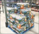  ?? Ned Gerard / Hearst Connecticu­t Media ?? Bottled water was one of the items in great demand at BJ’s Wholesale Club in Stratford.