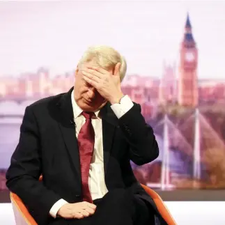  ??  ?? Britain’s Secretary of State for Exiting the EU David Davis during BBC’s Andrew Marr Show, on Sunday. (Reuters)