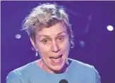  ?? USA TODAY ?? Frances McDormand can advertise all her wins on “Billboards.”