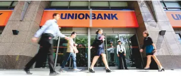  ??  ?? UNION Bank of the Philippine­s, Inc. said its income for 2016 was likely better than the prior year’s performanc­e.