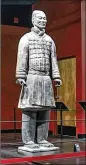  ?? CONTRIBUTE­D BY FRANKLIN INSTITUTE ?? A Chinese cavalryman statue’s thumb was broken off by an intruder in December.