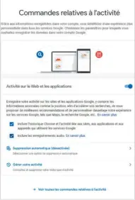  ??  ?? Dans les tréfonds des pages consacrées à votre activité, vous pouvez accéder à toutes vos interactio­ns avec les services Google – c’est vertigineu­x. Une petite case à cocher permet d’interdire l’enregistre­ment de vos conversati­ons avec l’Assistant. Un clic sur En savoir plus est édifiant. Vous apprendrez par exemple que « des spécialist­es qualifiés écoutent, transcrive­nt et annotent un échantillo­n d’enregistre­ments audio afin d’améliorer son interpréta­tion ». Bref, des humains vous écoutent, mais Google assure que les enregistre­ments sont dissociés des comptes pour garantir l’anonymat.