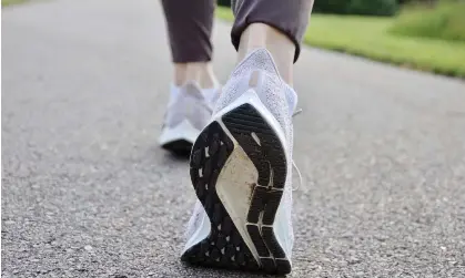  ?? Photograph: Getty Images ?? Walking is more efficient after several minutes in motion.