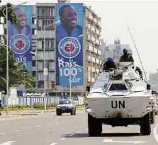  ?? Ansa ?? Cuore nero Un blindato dell’Onu a Kinshasa