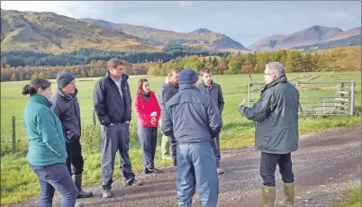  ??  ?? Irish sheep specialist­s during their visit to the SRUC on a fact-finding mission.