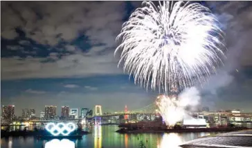 ?? AFP ?? Dozens of fireworks displays erupted across Japan to cheer up a virus-worn public.