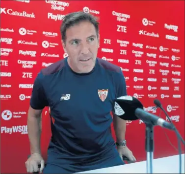  ??  ?? SEÑALADO. Berizzo, en sala de prensa.