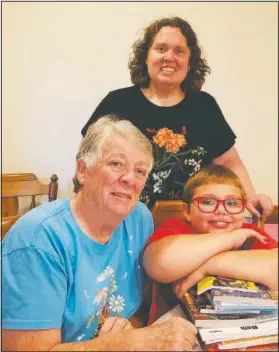  ?? (Courtesy Photo/Renee Fry) ?? Renee Fry (center) poses with her mother, Pat Fry, (left) and son Liam Fry Hawker. Renee Fry, CEO and co-founder of an online estate planning business, moved in with her parents just outside State College, Pa., so Pat, a retired eighth-grade science teacher, could oversee Liam’s online schooling.