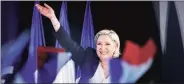  ??  ?? Le Pen seen losing in 2nd round to Macron, claims poll.