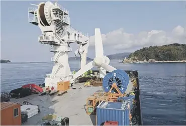  ??  ?? 0 Simec Atlantis Energy has achieved a milestone with the installati­on of its tidal turbine in Japan