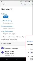  ??  ?? Der Taskplaner Zenkit bringt wesentlich mehr Funktionen mit als Googles TasksApp (kleines Bild).